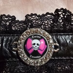 Tarina Tarantino Black Gothic Victorian Skull  Bracelet